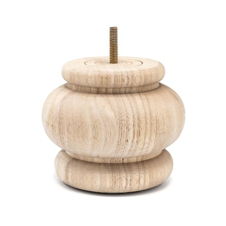 Architectural Products By Outwater 4 in x 4-7/8 in Unfinished Hardwood Round Bun Foot 3P5.11.00033